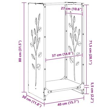 Durable Anthracite Firewood Rack - Cold-Rolled Steel | HipoMarket