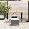 Garden Table with Acacia Wood Top - Black 105x75 cm | HipoMarket