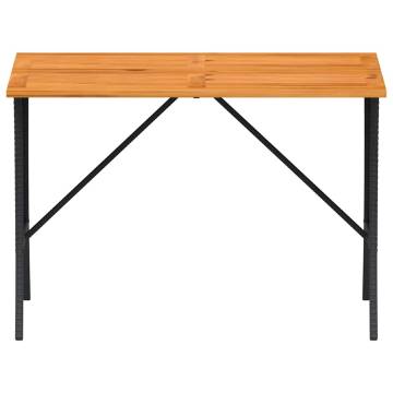 Garden Table with Acacia Wood Top - Black 105x75 cm | HipoMarket