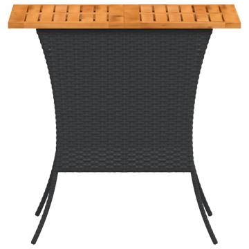 Garden Table with Acacia Wood Top - Black 105x75 cm | HipoMarket