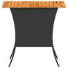 Garden Table with Acacia Wood Top - Black 105x75 cm | HipoMarket