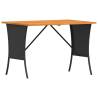 Garden Table with Acacia Wood Top - Black 105x75 cm | HipoMarket