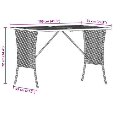 Garden Table with Acacia Wood Top - Black 105x75 cm | HipoMarket