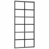 Sliding Door with Hardware Set Black 90x205 cm ESG Glass - HipoMarket