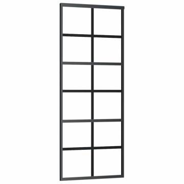 Sliding Door with Hardware Set Black - 76x205 cm ESG Glass