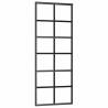 Sliding Door with Hardware Set Black - 76x205 cm ESG Glass