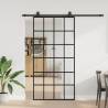  Sliding Door with Hardware Set Black 102x205 cm ESG Glass Pattern 6 x 4 grids Size 102 x 205 cm (200 cm sliding rail) Quantity in Package 1 