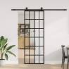  Sliding Door with Hardware Set Black 76x205 cm ESG Glass Pattern 6 x 4 grids Size 76 x 205 cm (213 cm sliding rail) Quantity in Package 1 