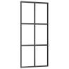 Black Sliding Door with Hardware Set - 90x205 cm ESG Glass