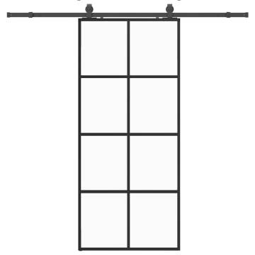 Sliding Door with Hardware Set - Black ESG Glass 90x205 cm