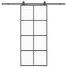 Sliding Door with Hardware Set - Black ESG Glass 90x205 cm