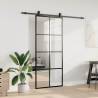 Sliding Door with Hardware Set - Black ESG Glass 90x205 cm