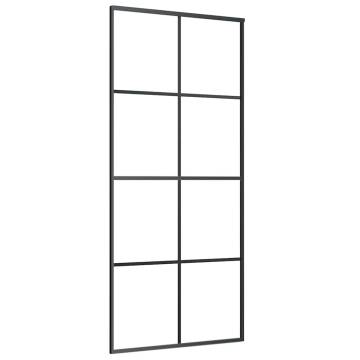 Sliding Door with Hardware Set - Black ESG Glass 90x205 cm