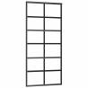 Sliding Door with Hardware Set Black 90x205 cm ESG Glass