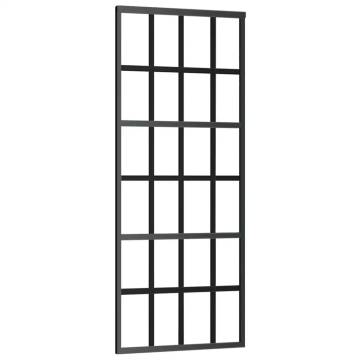 Sliding Door with Hardware Set - Black ESG Glass 76x205 cm