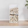 Firewood Rack White 40x30x80 cm | Cold-Rolled Steel Storage