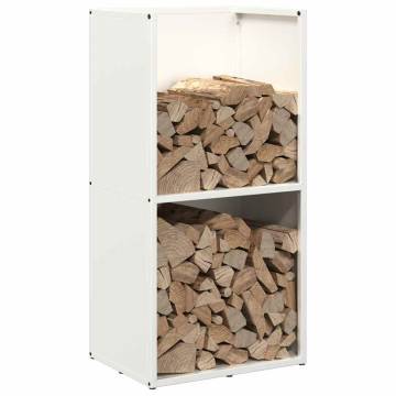 Firewood Rack White 40x30x80 cm | Cold-Rolled Steel Storage