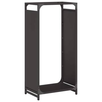 Firewood Rack Black 44x28x90 cm | Sturdy Cold-Rolled Steel