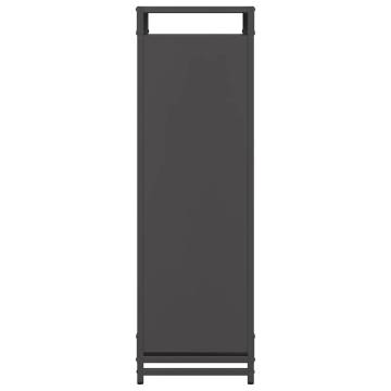 Firewood Rack Black 44x28x90 cm | Sturdy Cold-Rolled Steel