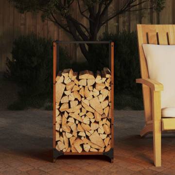 Sturdy Firewood Rack 40x30x80 cm in Weathering Steel | HipoMarket