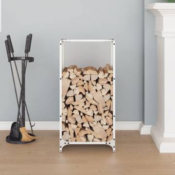 Firewood Rack White 40x30x80 cm - Durable Steel Storage