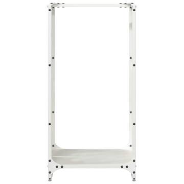 Firewood Rack White 40x30x80 cm - Durable Steel Storage