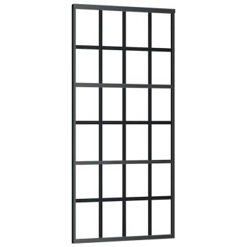 Sliding Door with Hardware Set - Black ESG Glass 90x205 cm