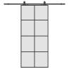 Sliding Door with Hardware Set Black 90x205 cm ESG Glass