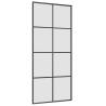 Sliding Door with Hardware Set Black 90x205 cm ESG Glass