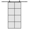 Stylish Black Sliding Door with Hardware Set | ESG Glass 102.5x205 cm