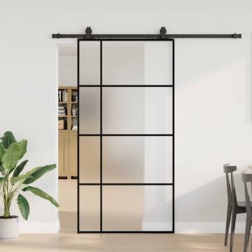 Sliding Door with Hardware Set Black - 102.5x205 cm ESG Glass