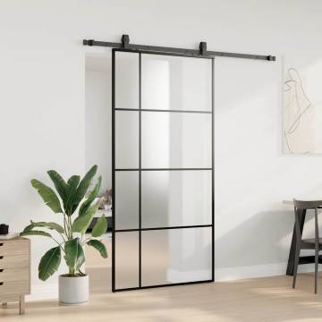 Sliding Door with Hardware Set Black - 102.5x205 cm ESG Glass