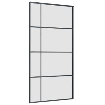 Sliding Door with Hardware Set Black - 102.5x205 cm ESG Glass