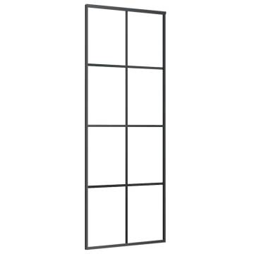 Sliding Door with Hardware Set Black - 76x205 cm ESG Glass