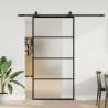  Sliding Door with Hardware Set Black 102x205 cm ESG Glass Pattern 5 horizontal bars Size 102 x 205 cm (213 cm sliding rail) Quantity in Package 1 