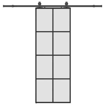 Sliding Door with Hardware Set Black | 76x205 cm ESG Glass