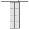 Sliding Door with Hardware Set Black | 76x205 cm ESG Glass