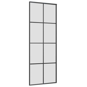 Sliding Door with Hardware Set Black | 76x205 cm ESG Glass