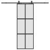 Stylish Black Sliding Door with Hardware Set - 76x205 cm