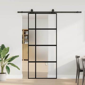 Sliding Door with Hardware Set Black - 90x205 cm | HiPo Market