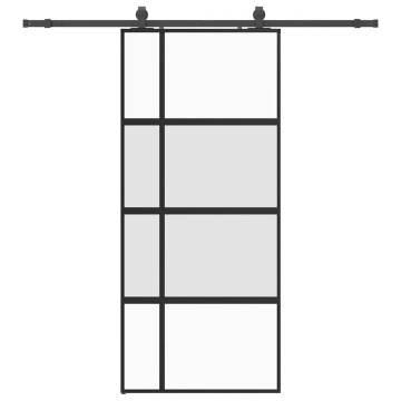 Sliding Door with Hardware Set Black - 90x205 cm | HiPo Market