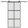 Stylish Black Sliding Door with Hardware Set - 102.5x205 cm