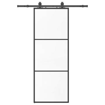 Sliding Door with Hardware Set Black 76x205 cm ESG Glass