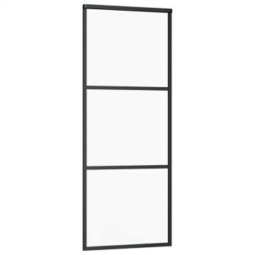 Sliding Door with Hardware Set Black 76x205 cm ESG Glass