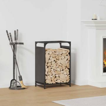 Firewood Rack Black 44x28x65 cm - Premium Cold-Rolled Steel