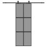 Black Sliding Door Set - 76x205 cm Tempered Glass | HipoMarket