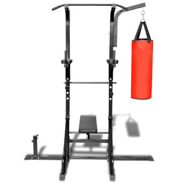 Power Tower with Sit-up Bench & Boxing Bag | Hipomarket UK