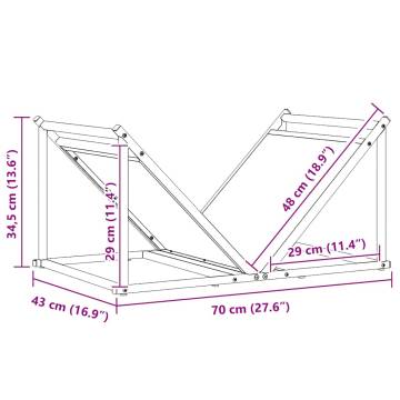 Firewood Rack White 70x43x34.5 cm | Cold-rolled Steel