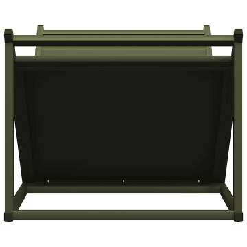 Sturdy Olive Green Firewood Rack - 70x43x34.5 cm