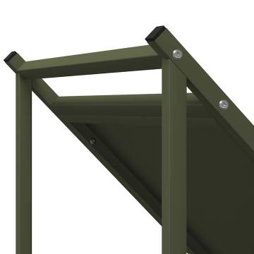 Sturdy Olive Green Firewood Rack - 70x43x34.5 cm